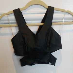 NWT! Black crop top with side cut-outs